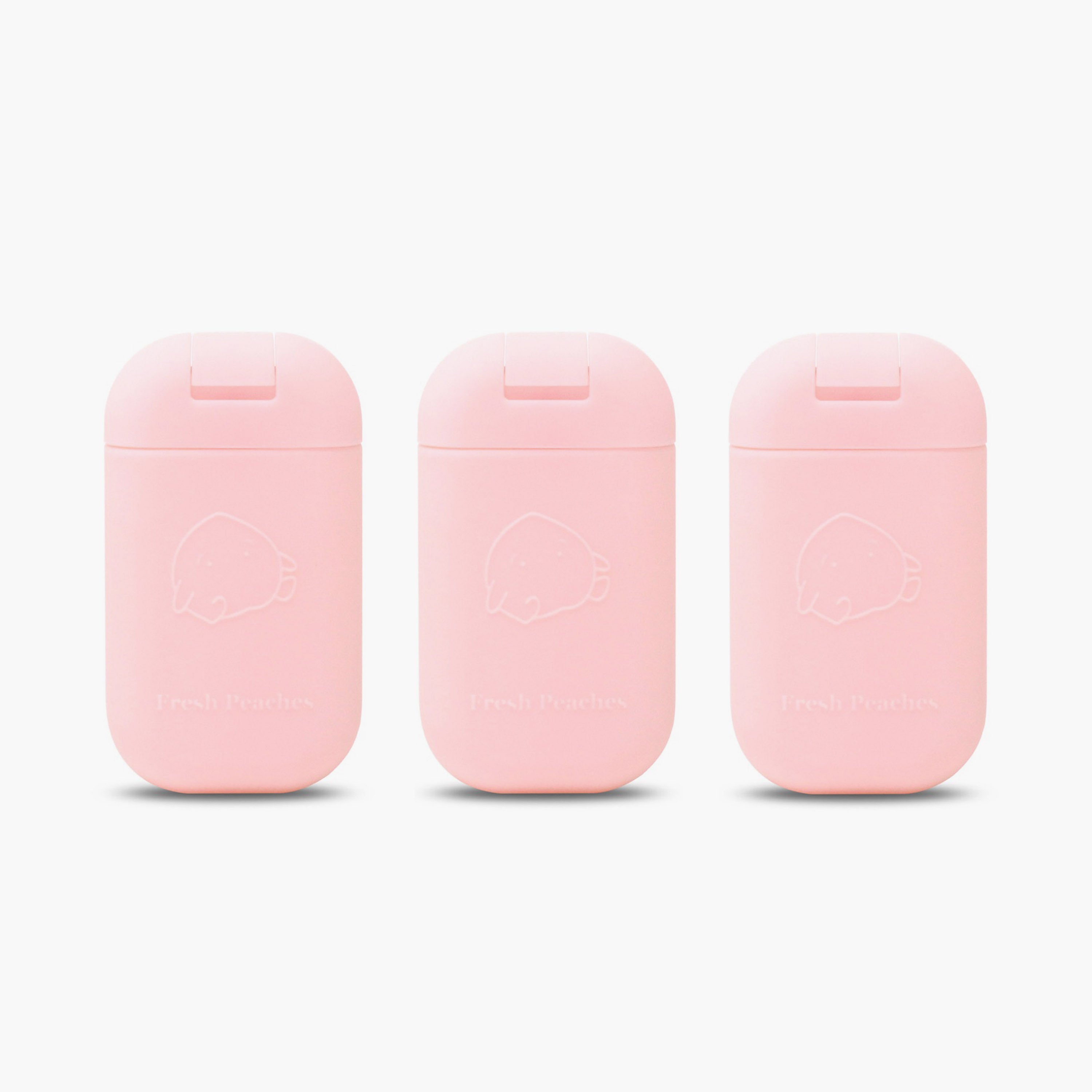 Fresh Peaches Wet Wipe Alternative Travel Pocket Kit 3-Pack Pink
